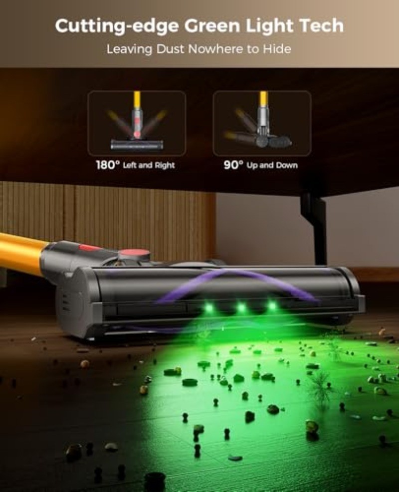Cordless Vacuum Cleaner, 450W 40KPA Vacuum Cleaners for Home, 45Mins Lightweight