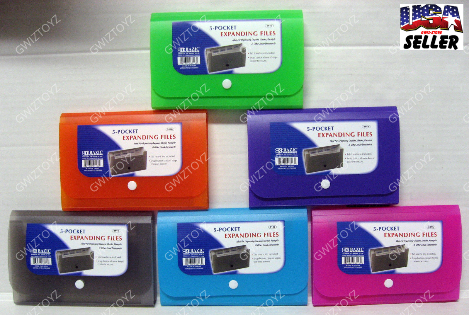 Coupon Organizer Holder Expanding File 5 Pocket Wallet Organizer Purse Carrier