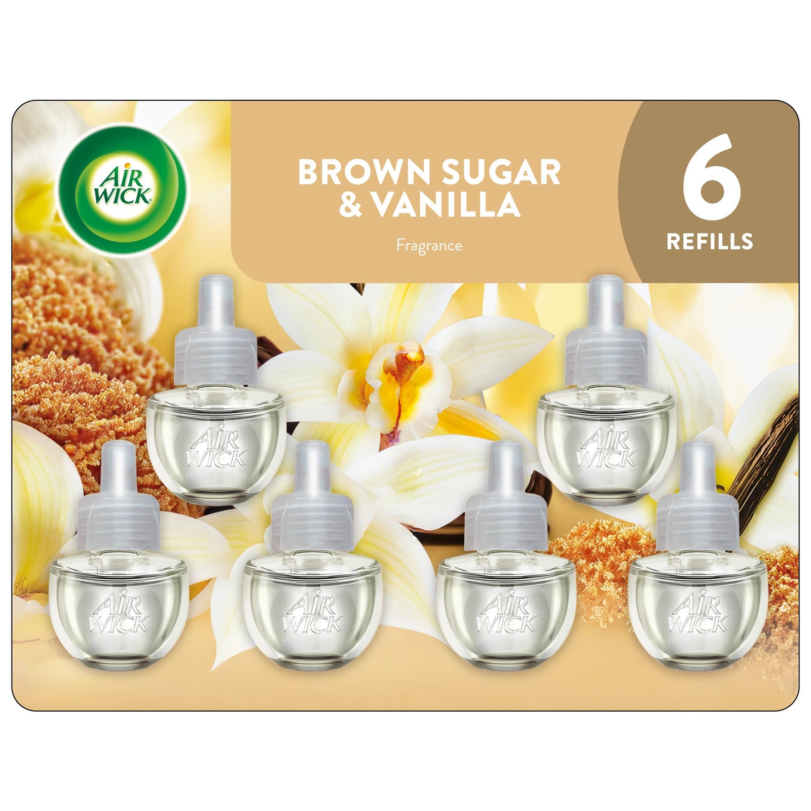 Air Wick Plug in Scented Oil Refills, 6 Count, 0.67 Fl Oz (Pack of 6), Clear