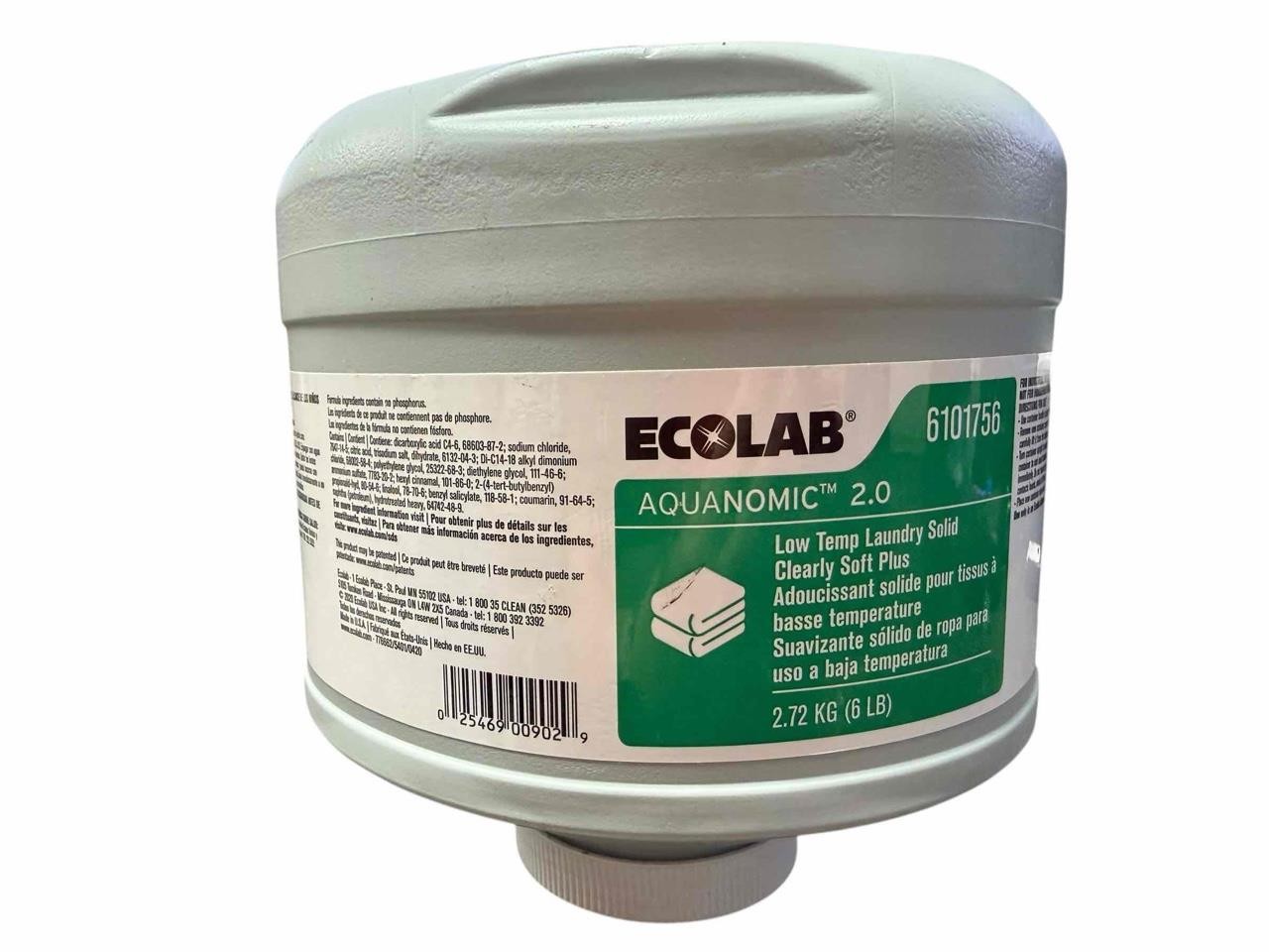 6lb Ecolab Aquanomic 2.0 6101756 Solid Concentrated Low Temp Laundry Detergent