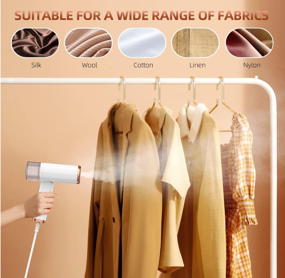 Foldable Handheld Clothing Steamer to Remove Wrinkles, Travel Size, 1200W, 110V