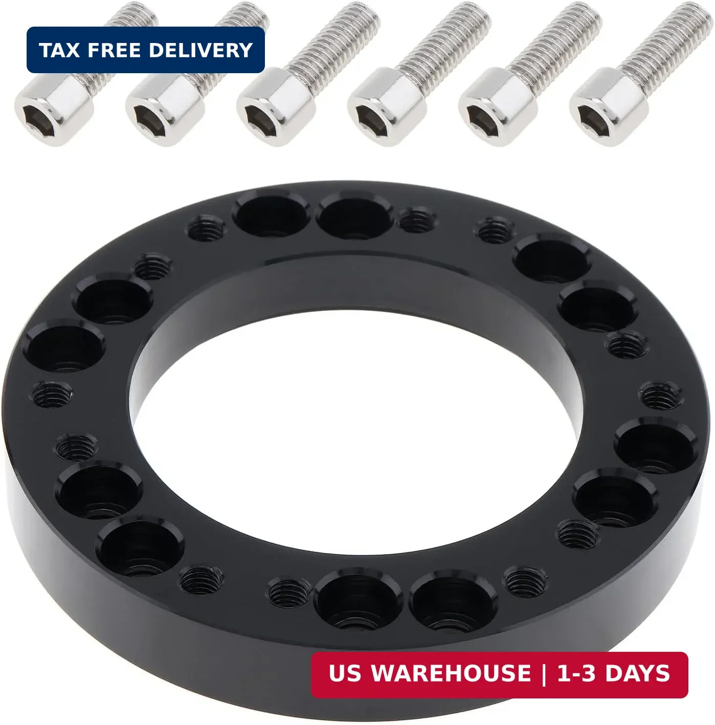 0.5″ Steering Wheel Hub Adapter Conversion Spacer, Black Aluminium Alloy 12mm St