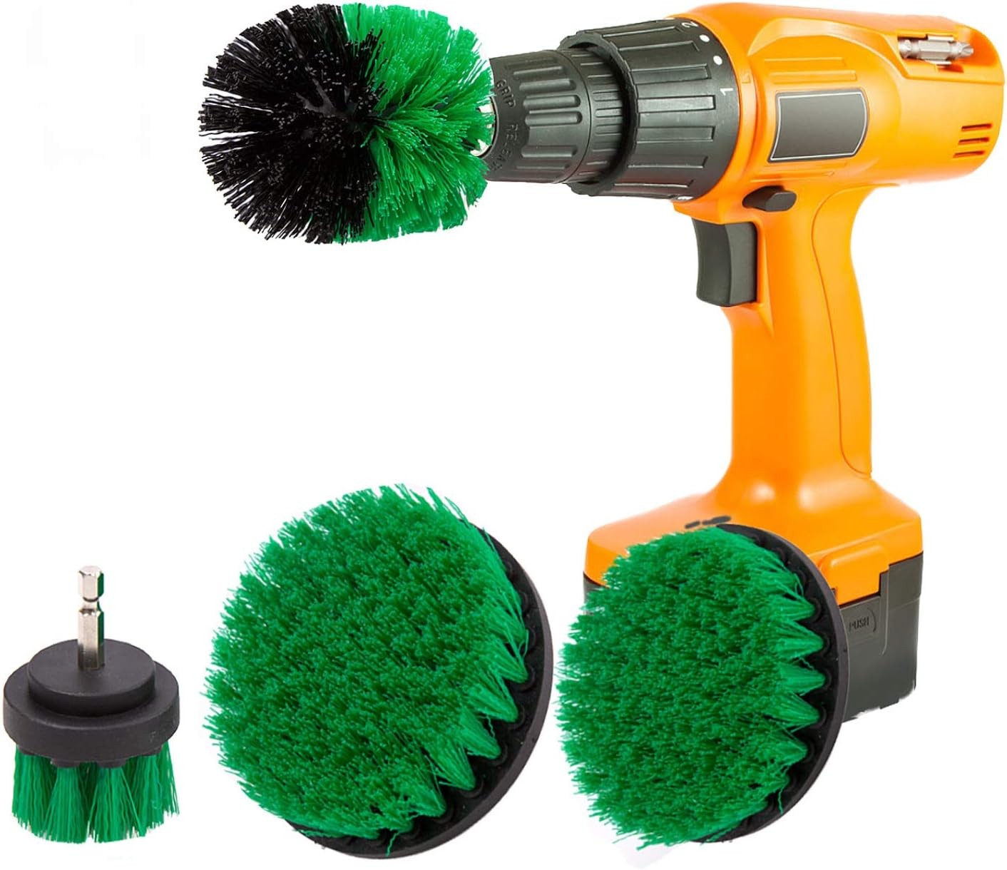 4 Packs Drill Brush Kit, Drill Scrubber Attachment Set for Cleaning Kitchen,