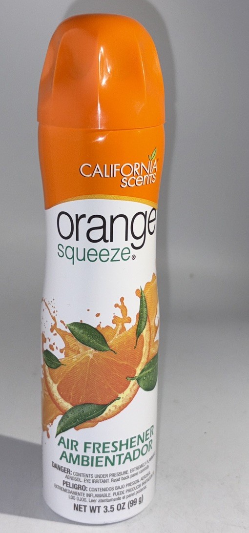 California Scents Orange Squeeze 1-3.5oz Car Air Freshener Spray Can-NEW-SHIP24H