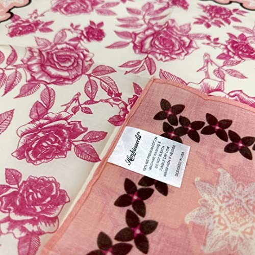 Bandanas 6 Pack Ultra Soft 22 inch Dould Sided Printing Thin 60s Preium Rose