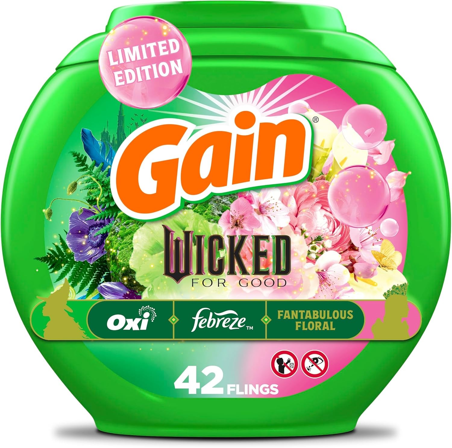 Gain Flings! “Wicked: For Good” Limited Edition Laundry Detergent Pacs, 42 Count