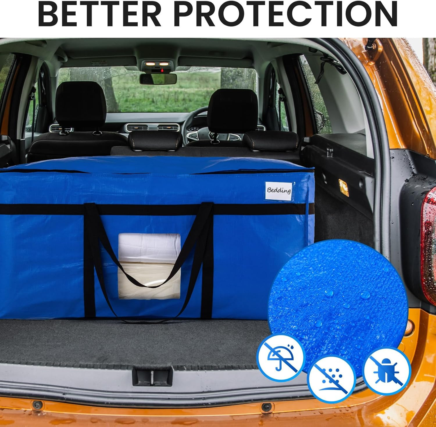 2 Pack 69 Gallon Extra Large Storage Bags with Visible Window,Blue | XXL Heavy D
