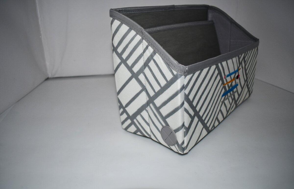 Thirty One Office Desk Organizer in Grey Patchwork With EMBROIDERY NWT