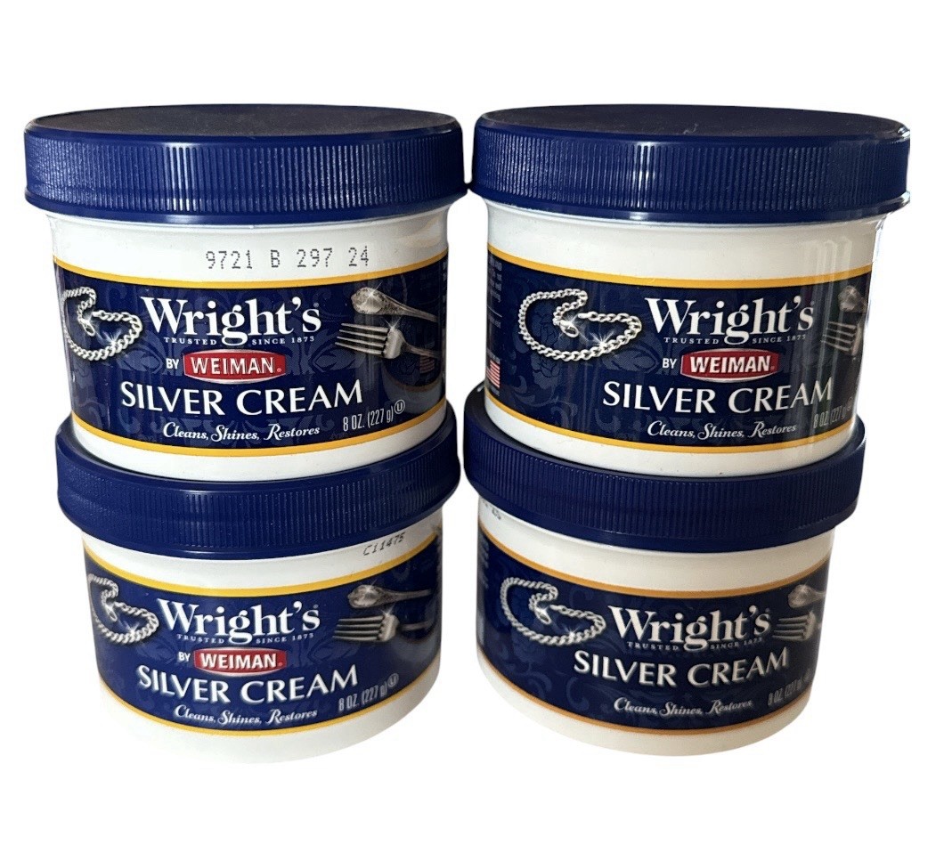 Wright’s By Weiman Silver Cream Cleans, Shines, And Restores 8oz New 4 Pack