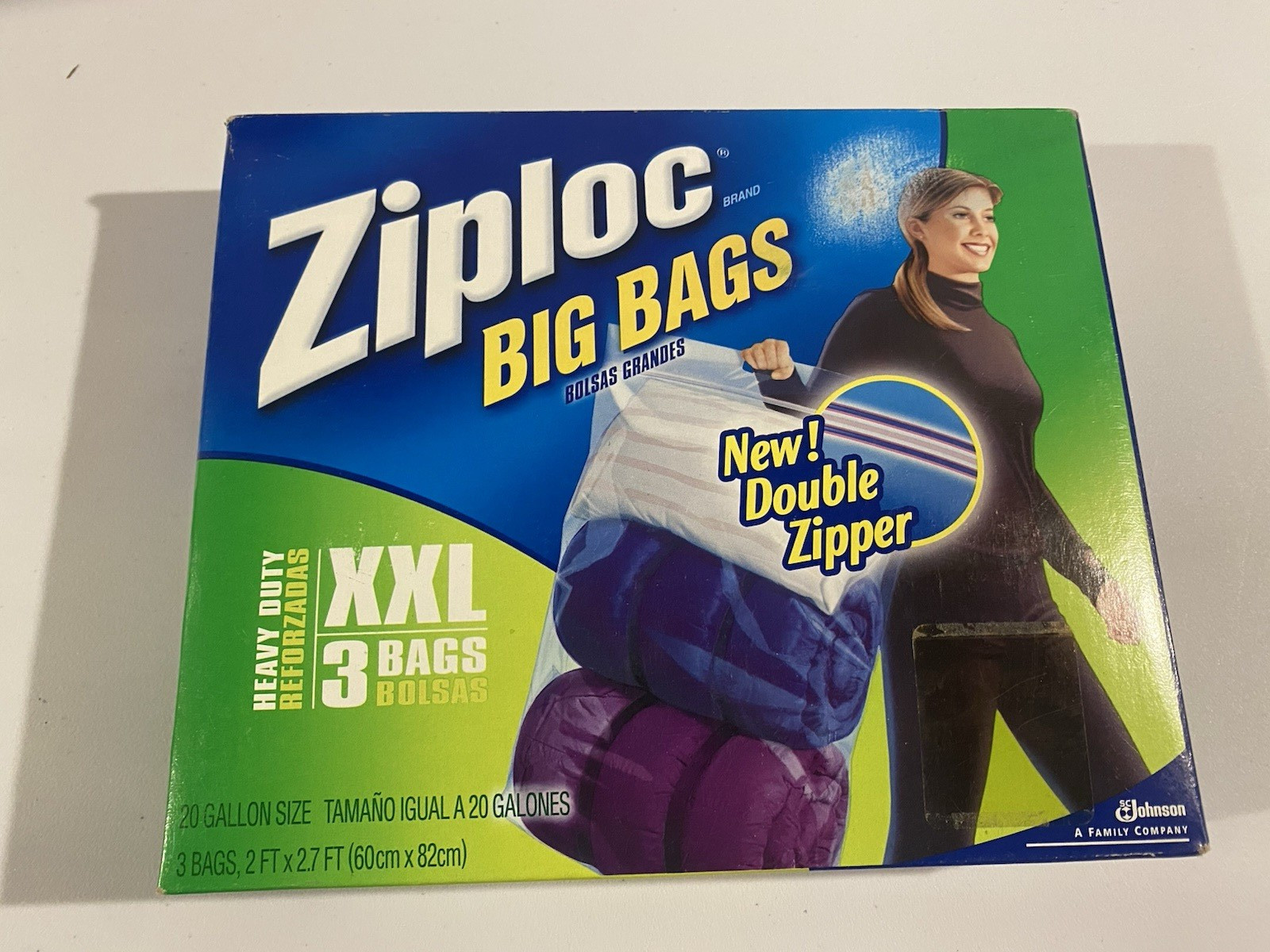 Ziploc Big Bags XXL 2 Ft x 2.7 Ft 20 Gallon Heavy Duty Storage Bags *New Sealed*