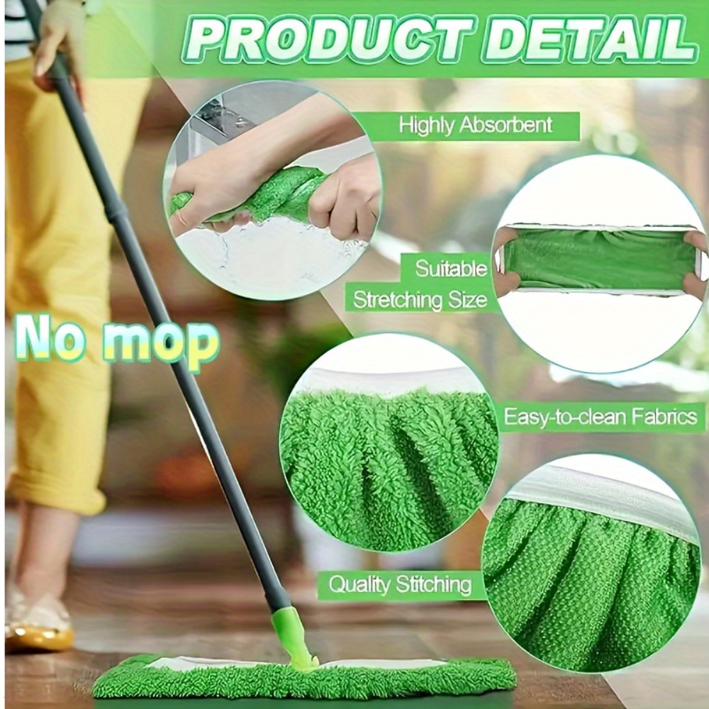 15 Reusable Microfiber Mop Pads Dust Mop Refills Washable Replacement Wet Pads