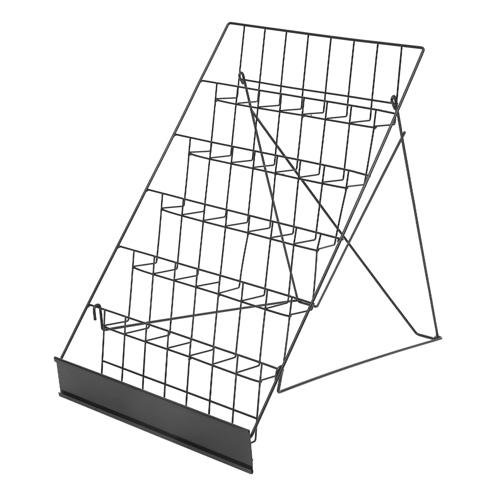 Wire Magazine Rack Comic Foldable Iron Book Display Stand with 6 Tiers