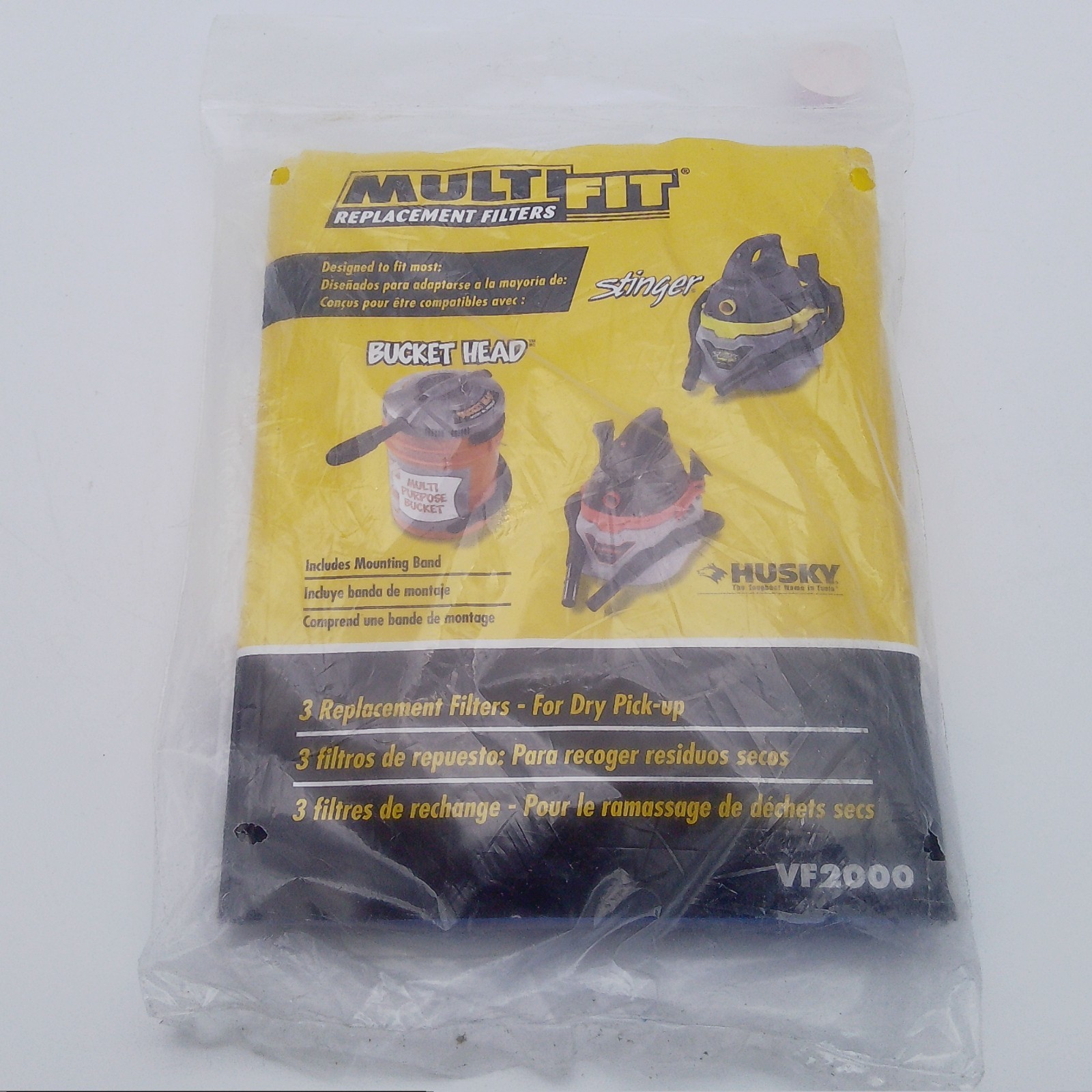 MultiFit VF2000 3 Replacement Filters – Dry Pick Up Husky, Stinger, Bucket Head