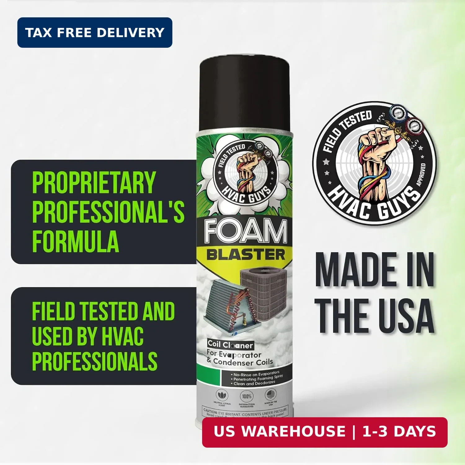 Leak Saver HVAC Guys Foam Blaster AC Coil Cleaner 3PK + Flow Tabs AC Drain Pan T