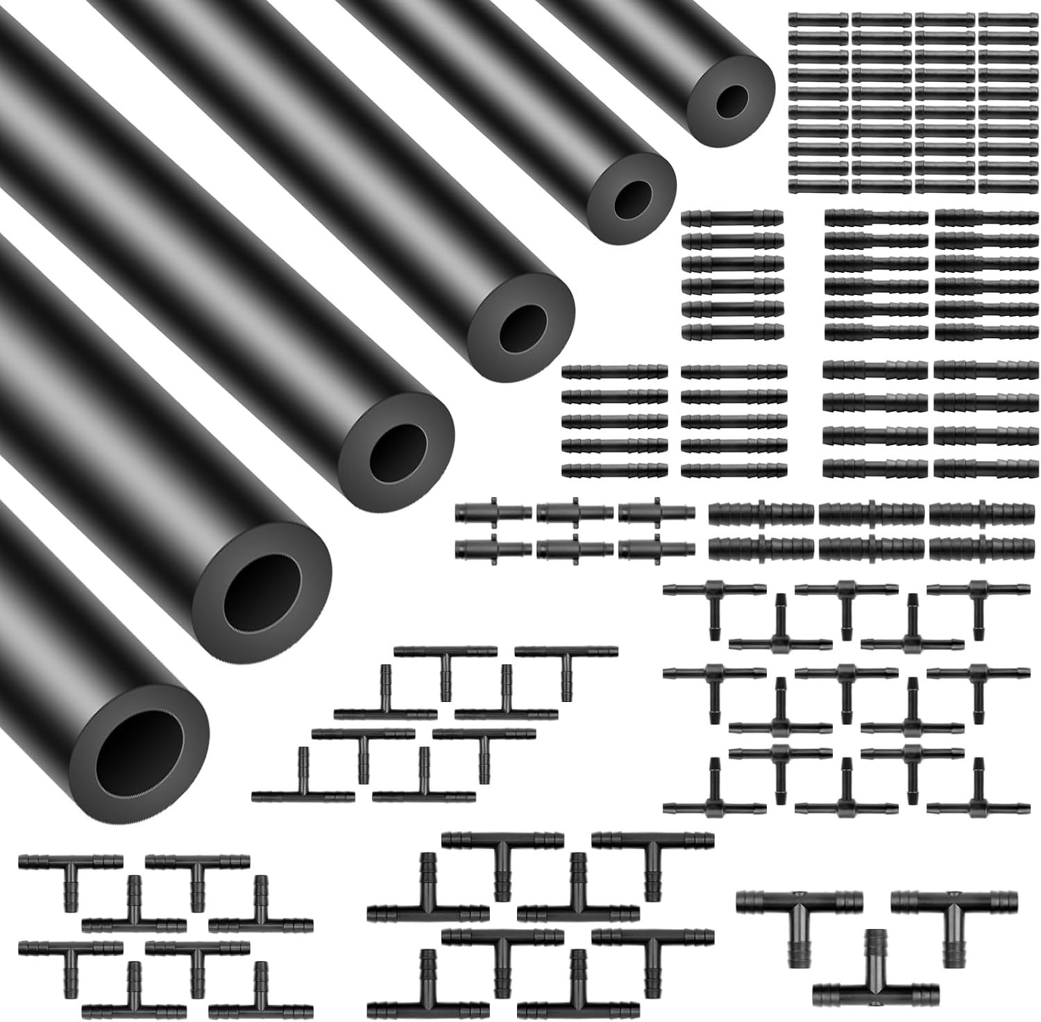 High-Performance Silicone Vacuum Tubing Kit 6.6FT with 128 Connectors – 6 Sizes