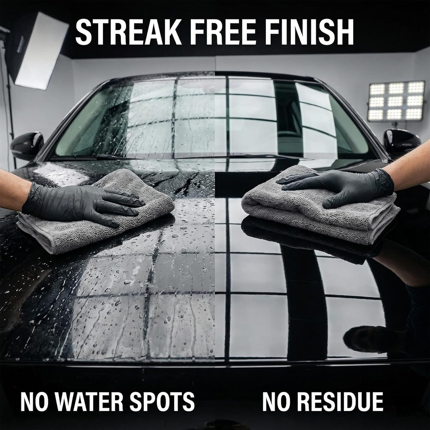 2 Pack Professional Large Microfiber Car Drying Towels (31″ X 24″), Scratch Free