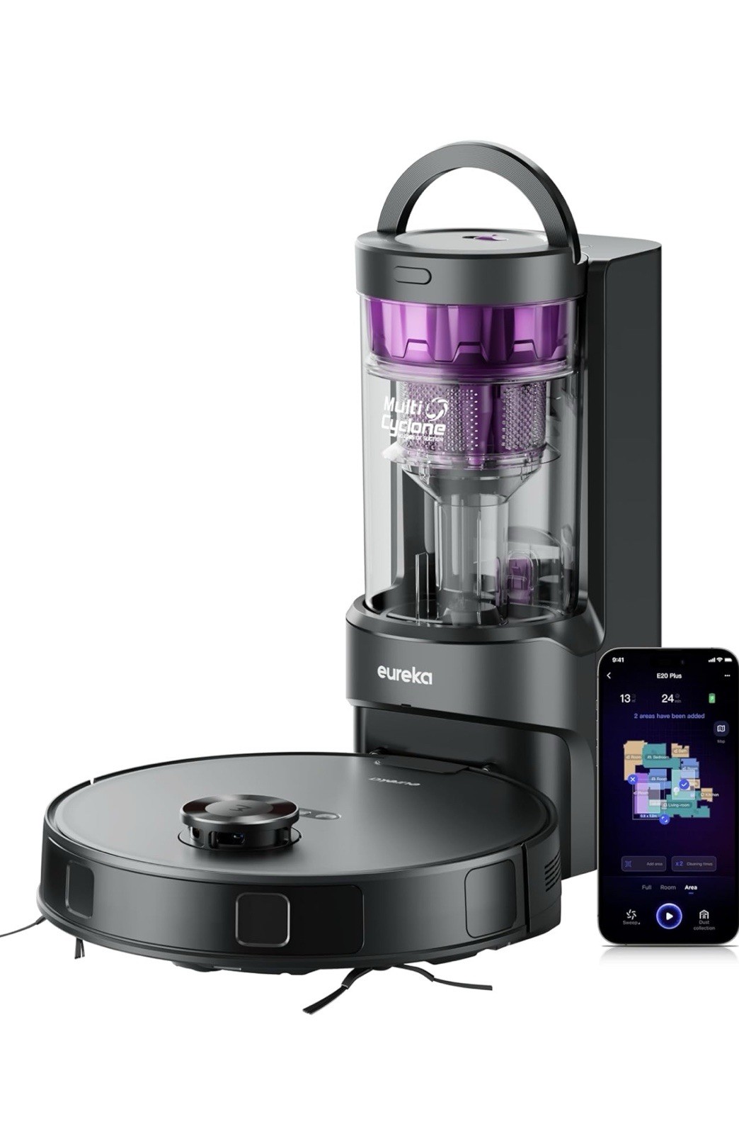 Eureka E20 PLUS Robot Vacuum and Mop Combo with Bagless Self Emptying Station