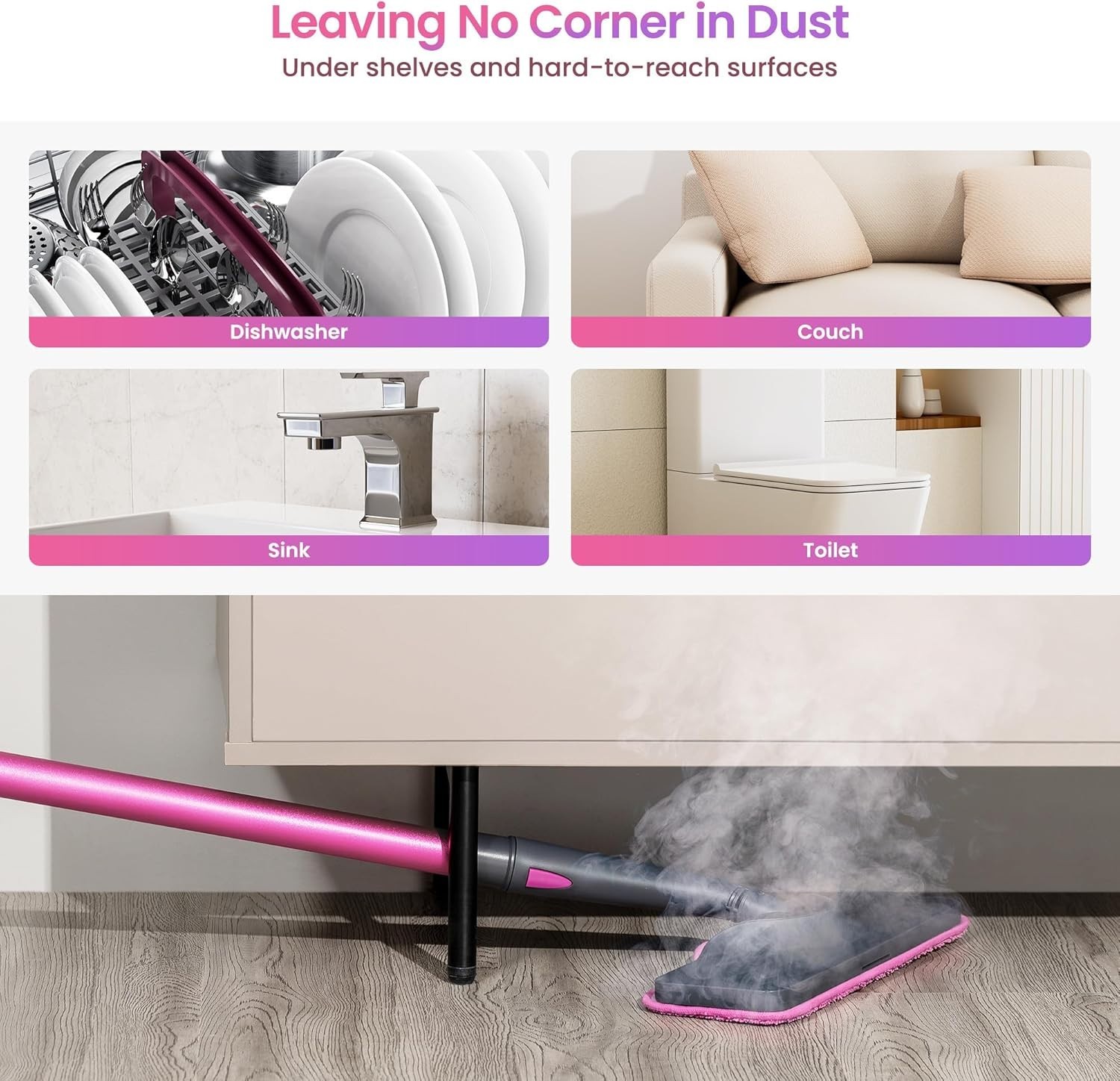 14-in-1 Steam Mop Cleaner with Handheld Steamer