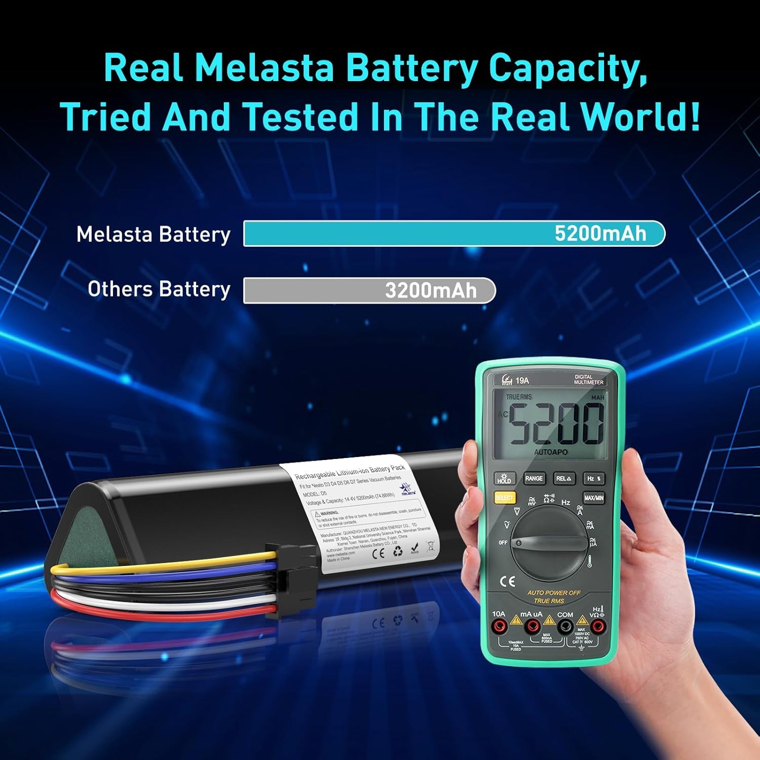 14.4V 5200mAh Replacement Battery Suitable for Neato Botvac D3 D4 D5 D6 D7