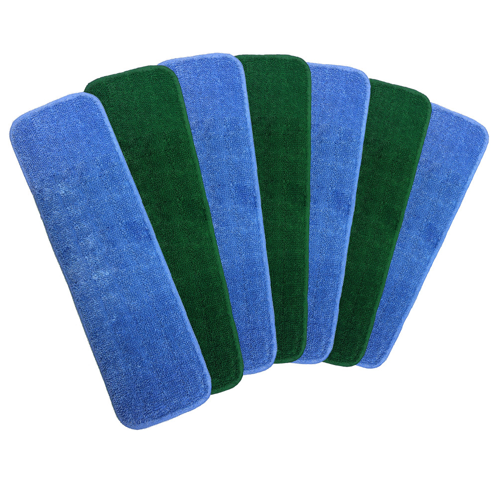12 Pack of Microfiber Reusable Wet Mop Pads – Color Options – 18 inch Mop Pads