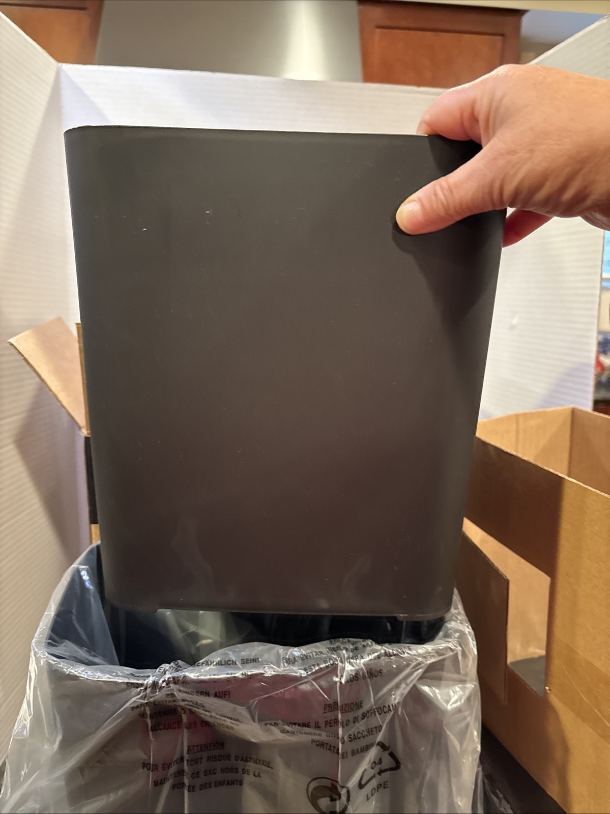 2 Pack 2.7 Gal Smart Trash Cans with Lid, Automatic -Black-NIB