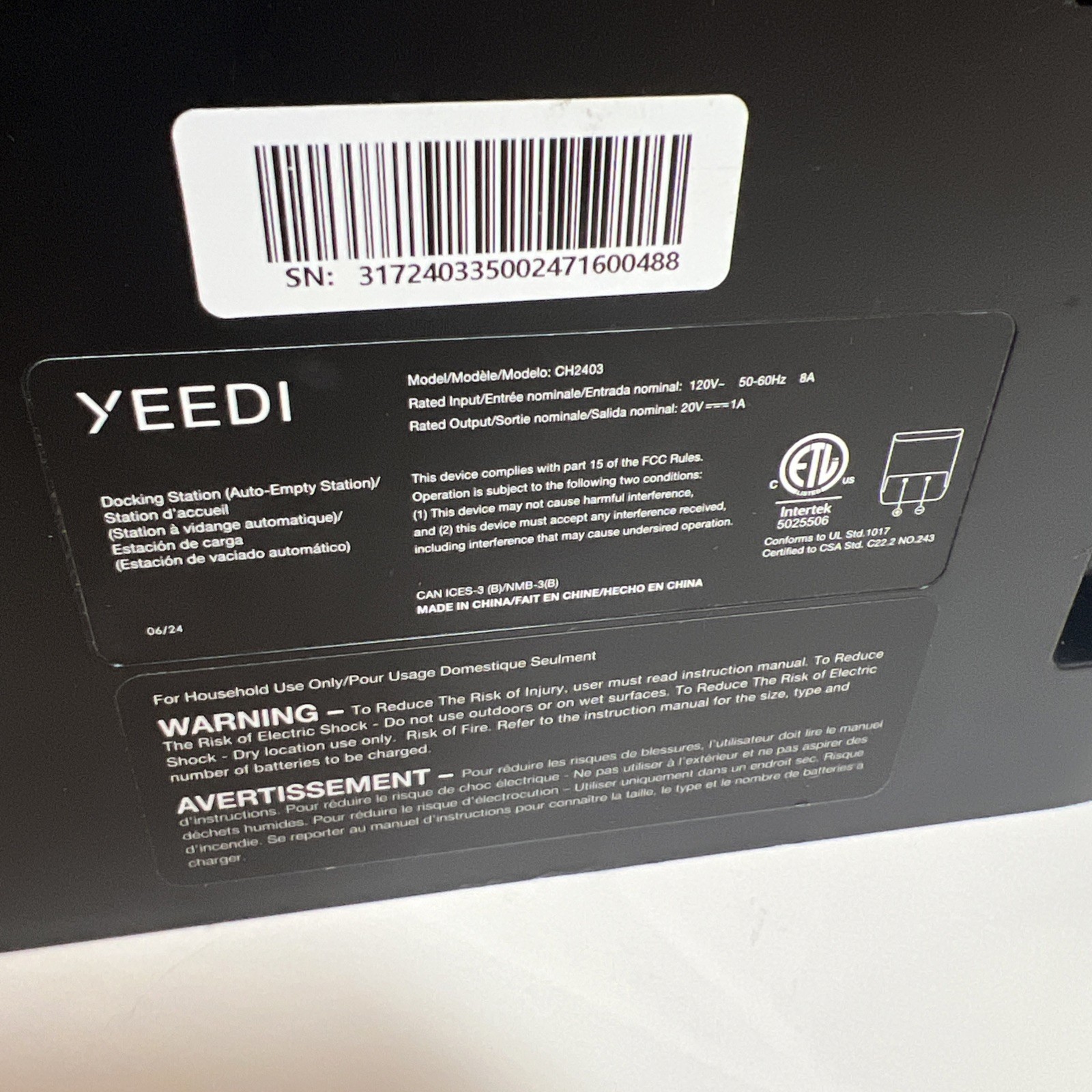 yeedi c12 pro plus base only (see details