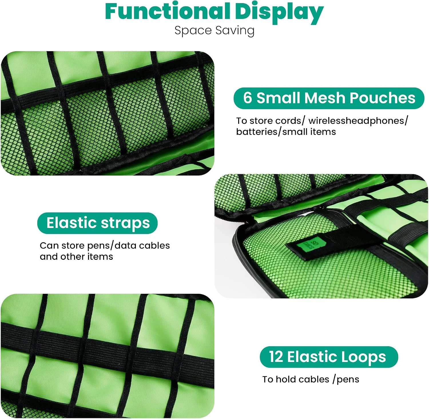 Electronics Travel Organizer Tech Pouch Cable Cord Charger Power Bank SD Card