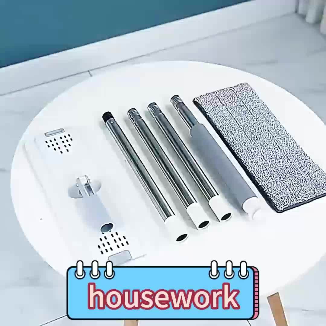 1 Set, Comes With 6 Replaceable Microfiber Pads, Household Mop And Bucket Set, H