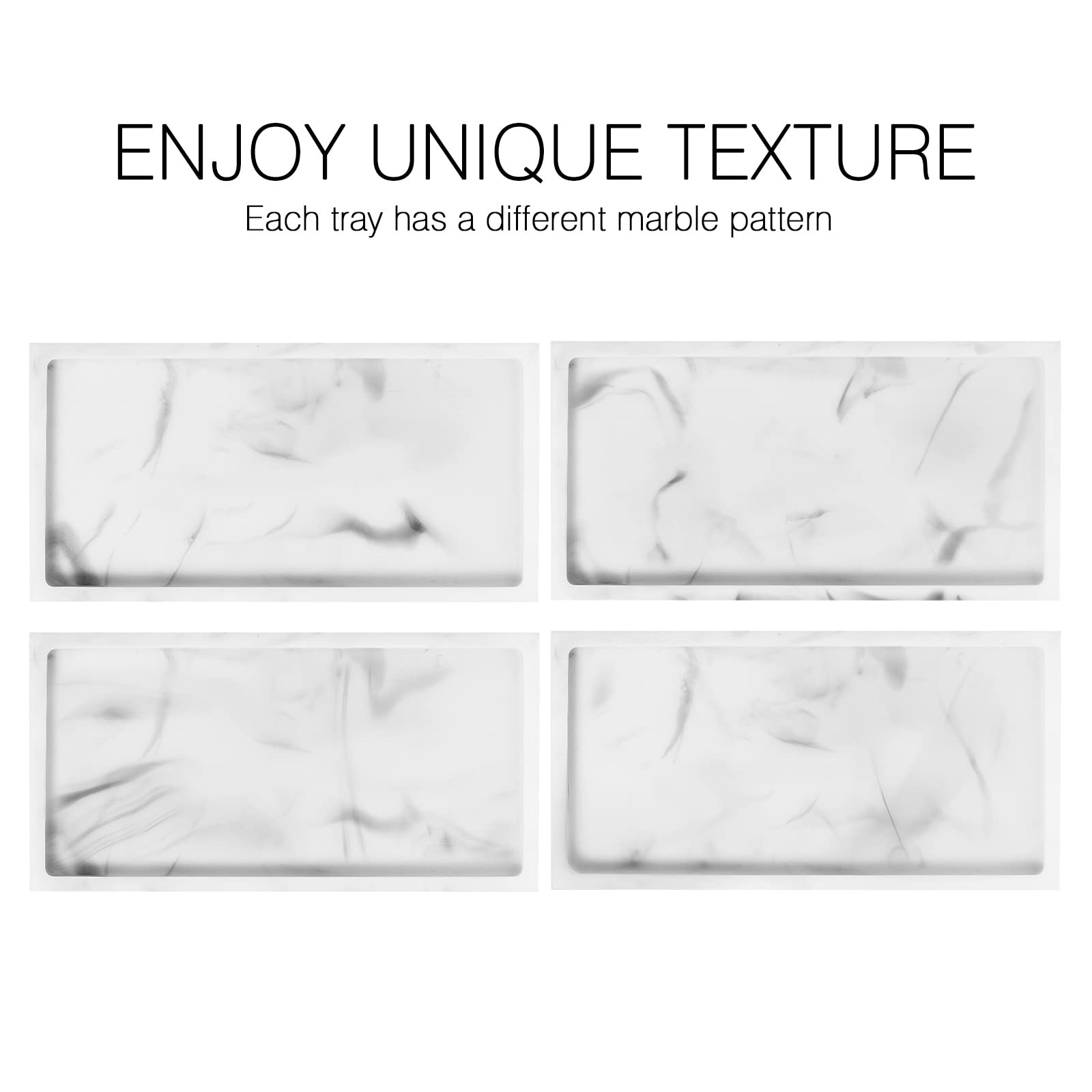Luxspire Bathroom Vanity Tray, 8 x 4 inch 7.9″ x 3.9″ x 0.7″, Marble White