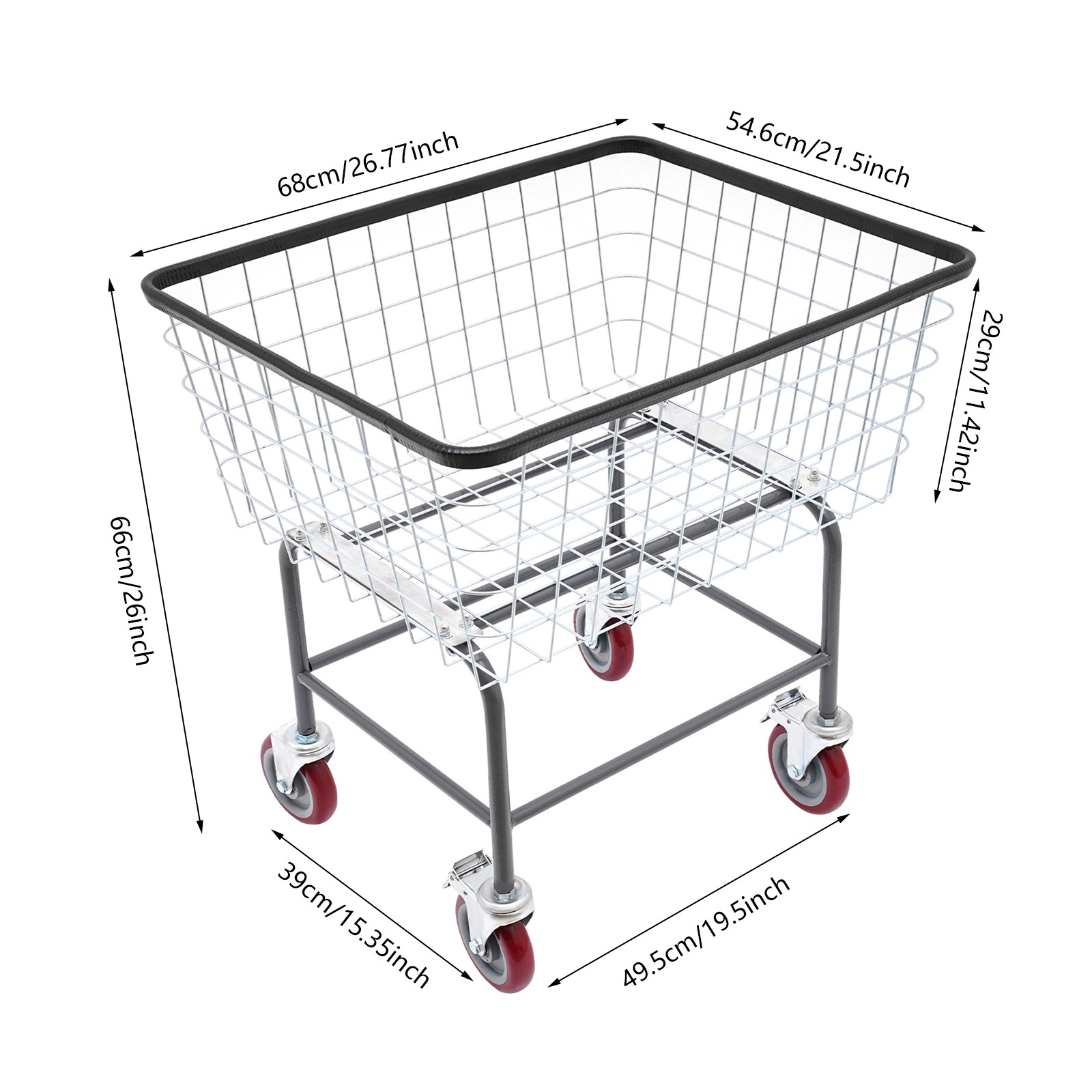 Steel Wire Laundry Cart Laundry Basket Commercial Laundry Cart With Wheels