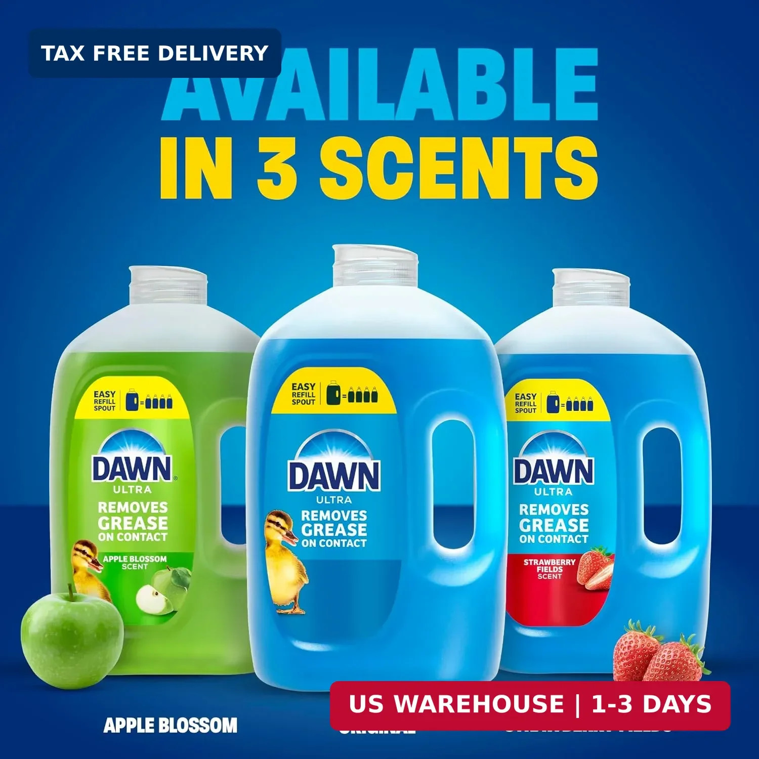 Dawn Ultra Dish Soap Refill Jug Large Size Original Blue Liquid Dishwashing Dete