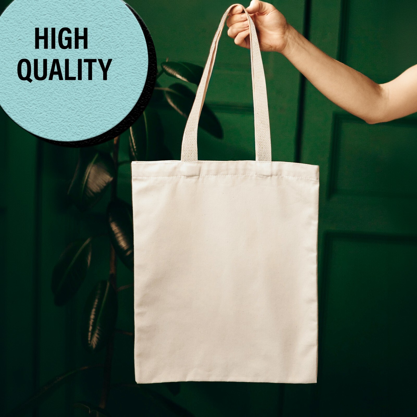15 x 16.5 x 5 Inches Cotton Canvas Tote Bag Premium Quality with handles