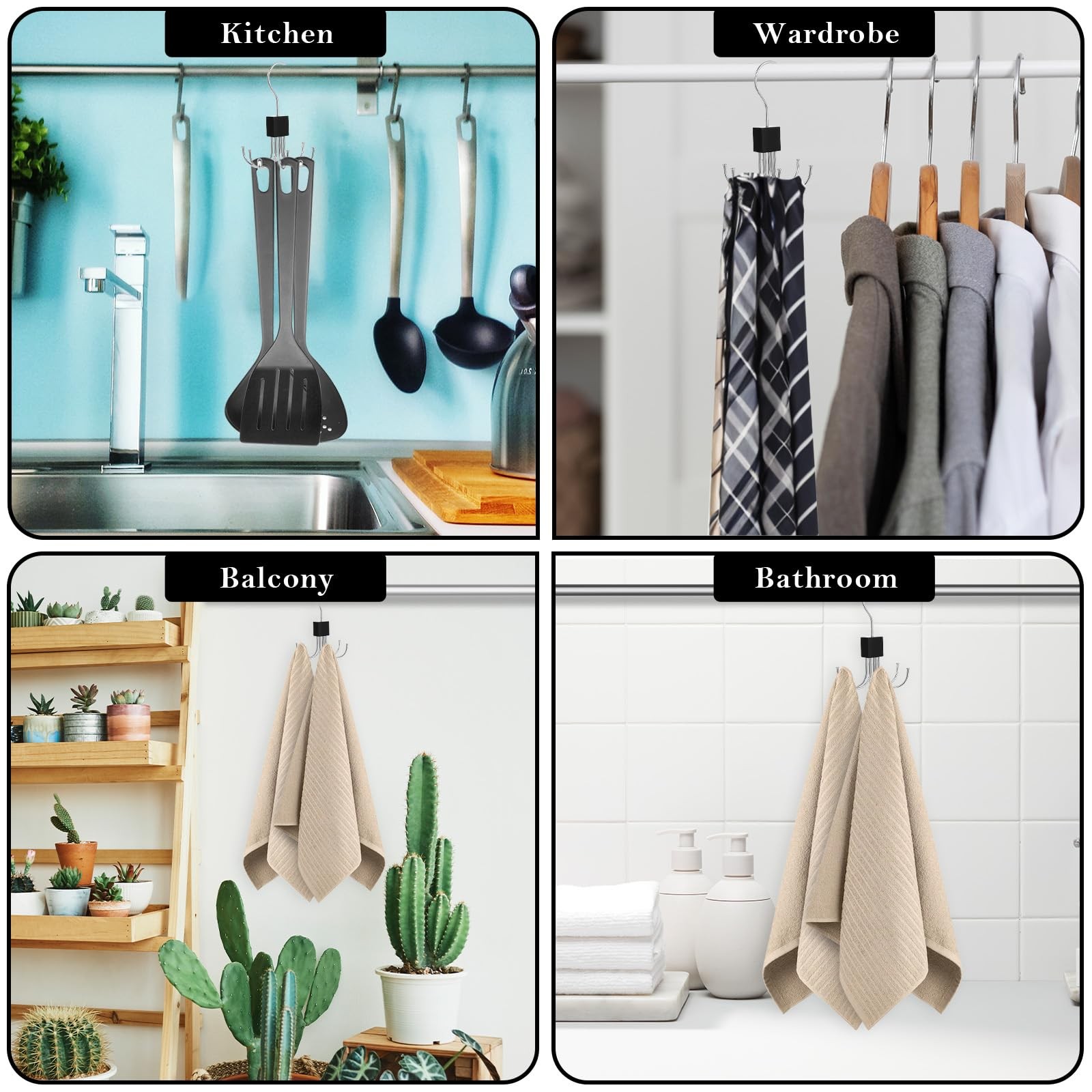 2 Pack 360° Rotating Belt & Bra Hanger Organizer for Ties, Tank Tops Accessories