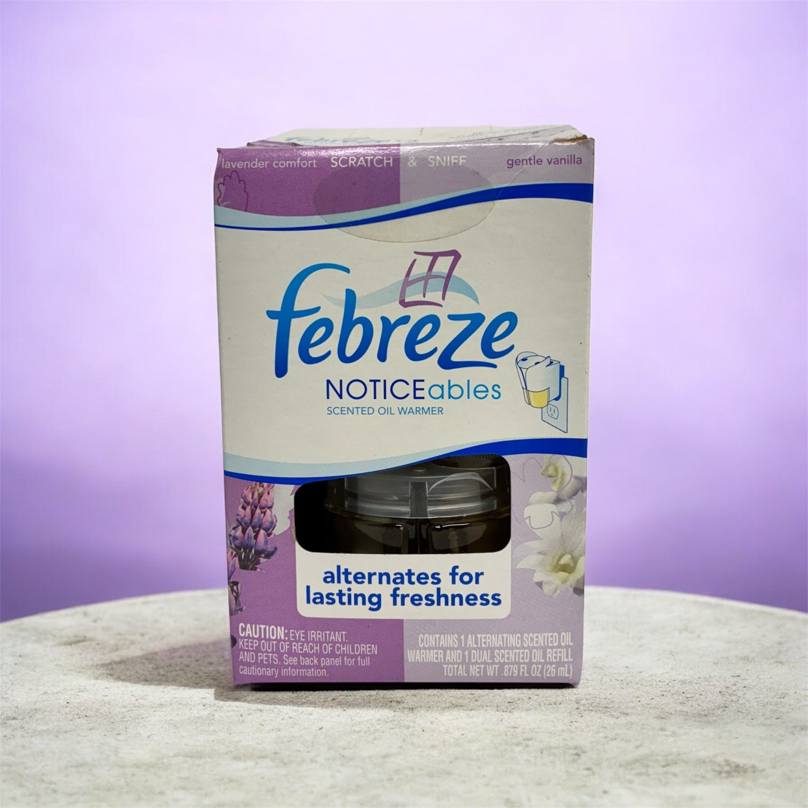 Febreze NOTICEABLES Dual Scented Oil Refill Warmer LAVENDER & VANILLA | OPEN BOX