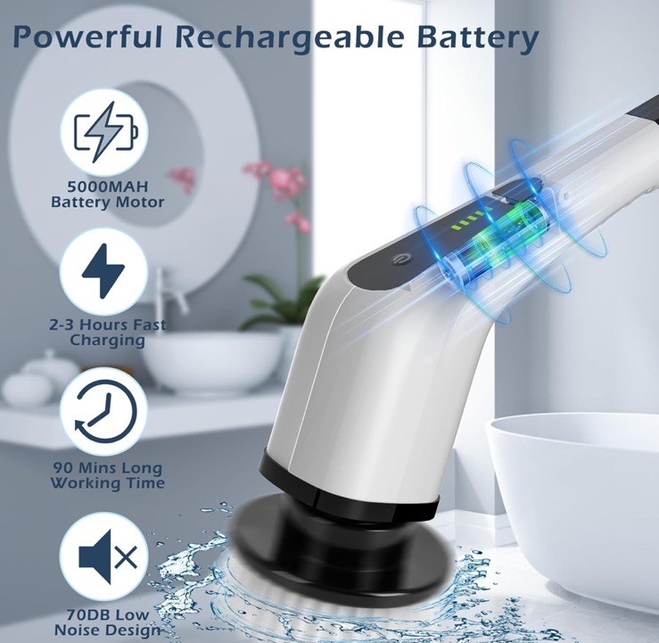 8in1 Electric Cleaning Brush Wireless Window Wall Cleaner Household Cleaner Tool