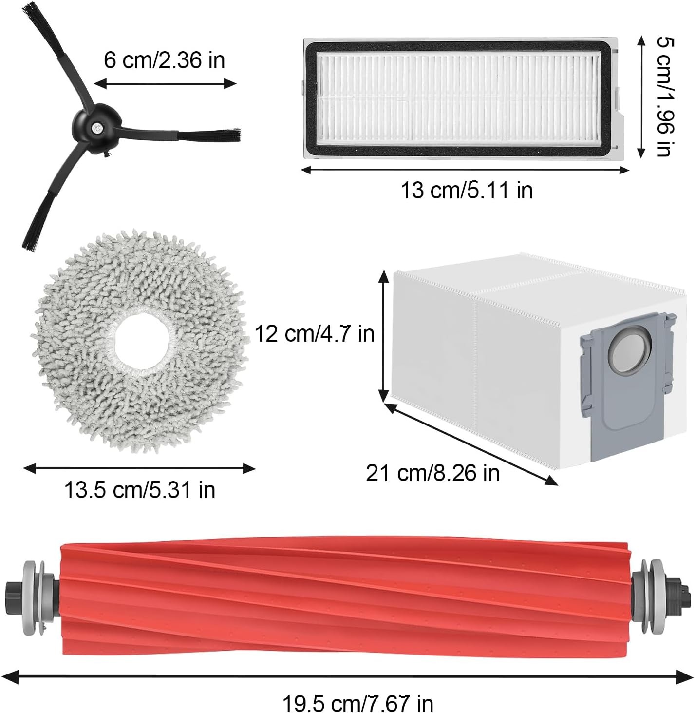 Vacuum Accessories Kit for Roborock Qrevo S Qrevo Pro Qrevo MaxV Qrevo Plus