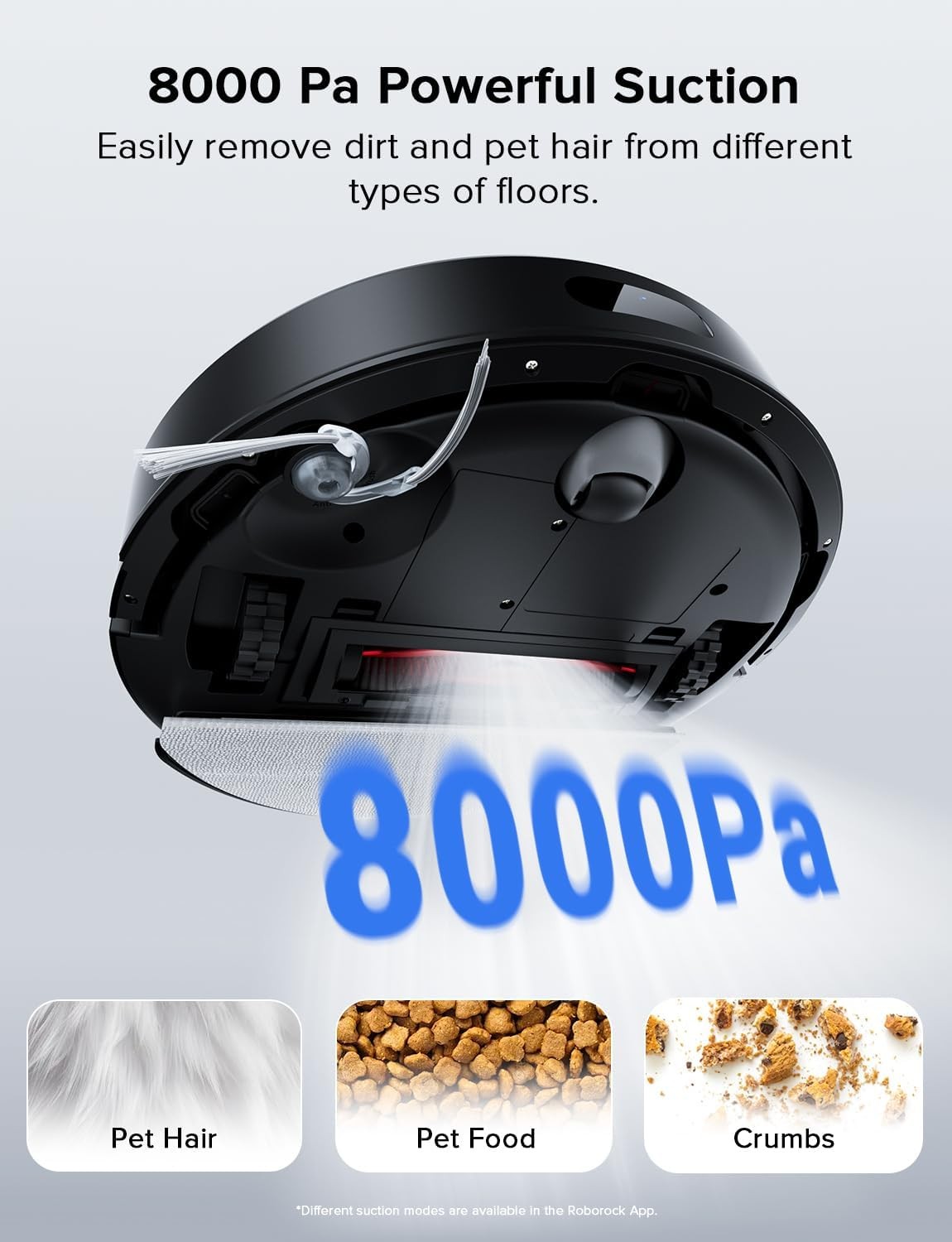 8000Pa Vacuum Mop Combo LiDAR Mapping Self-Charging Robotic Cleaner Black