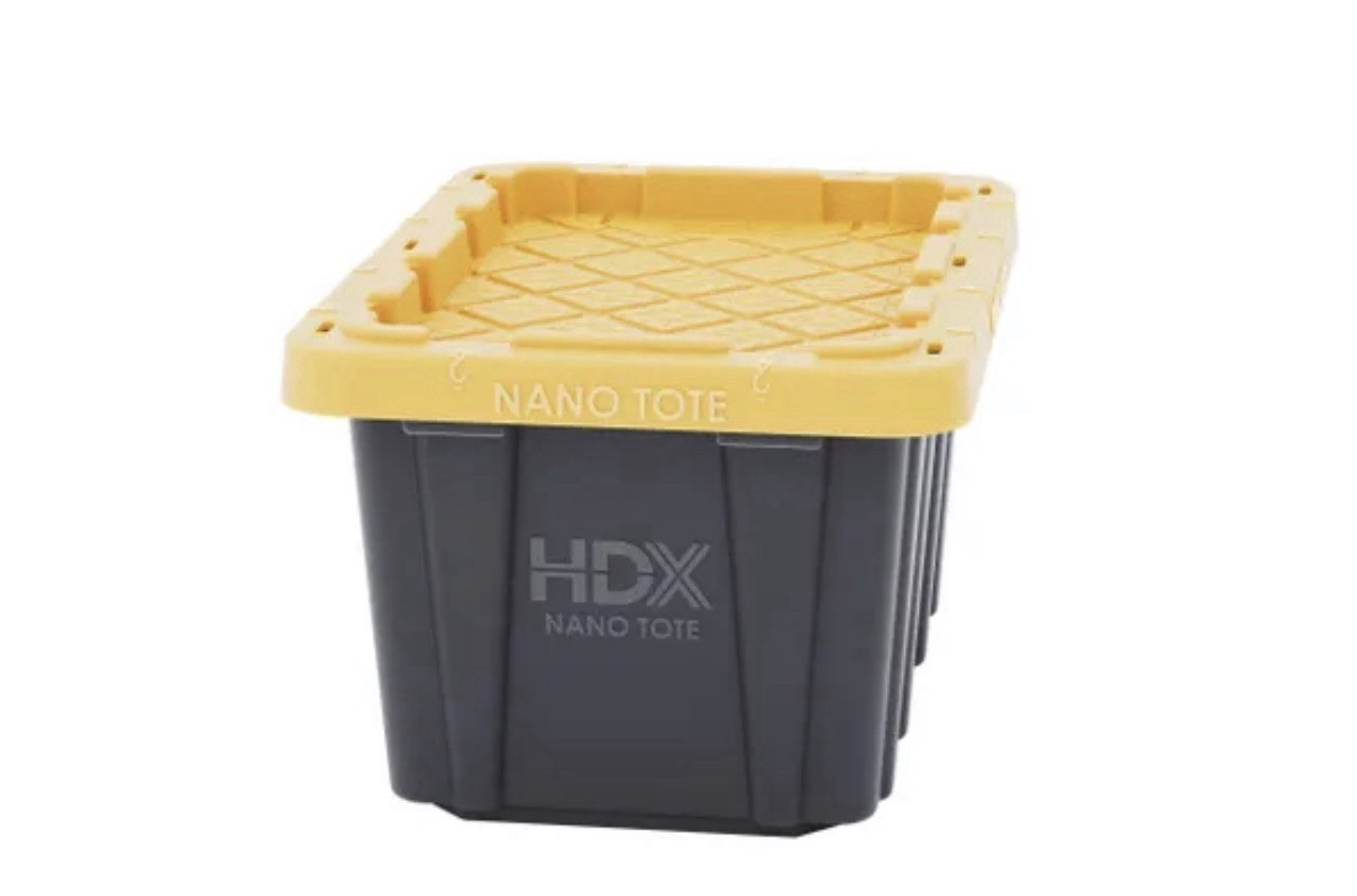 5 HDX 0.75 qt. Nano Tough Tote in Black and Yellow 5.7”L X 4”W X 3”H