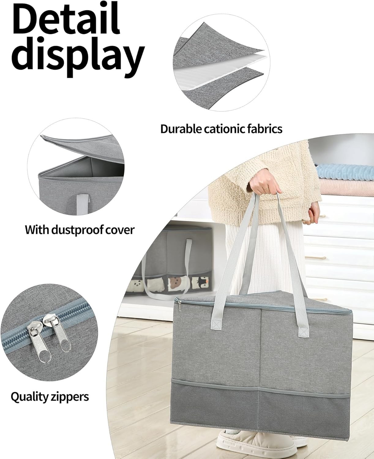 2 Pack Rigid Hanger Organizer, Triangle Storage Bin with Lid, Hanger Holder
