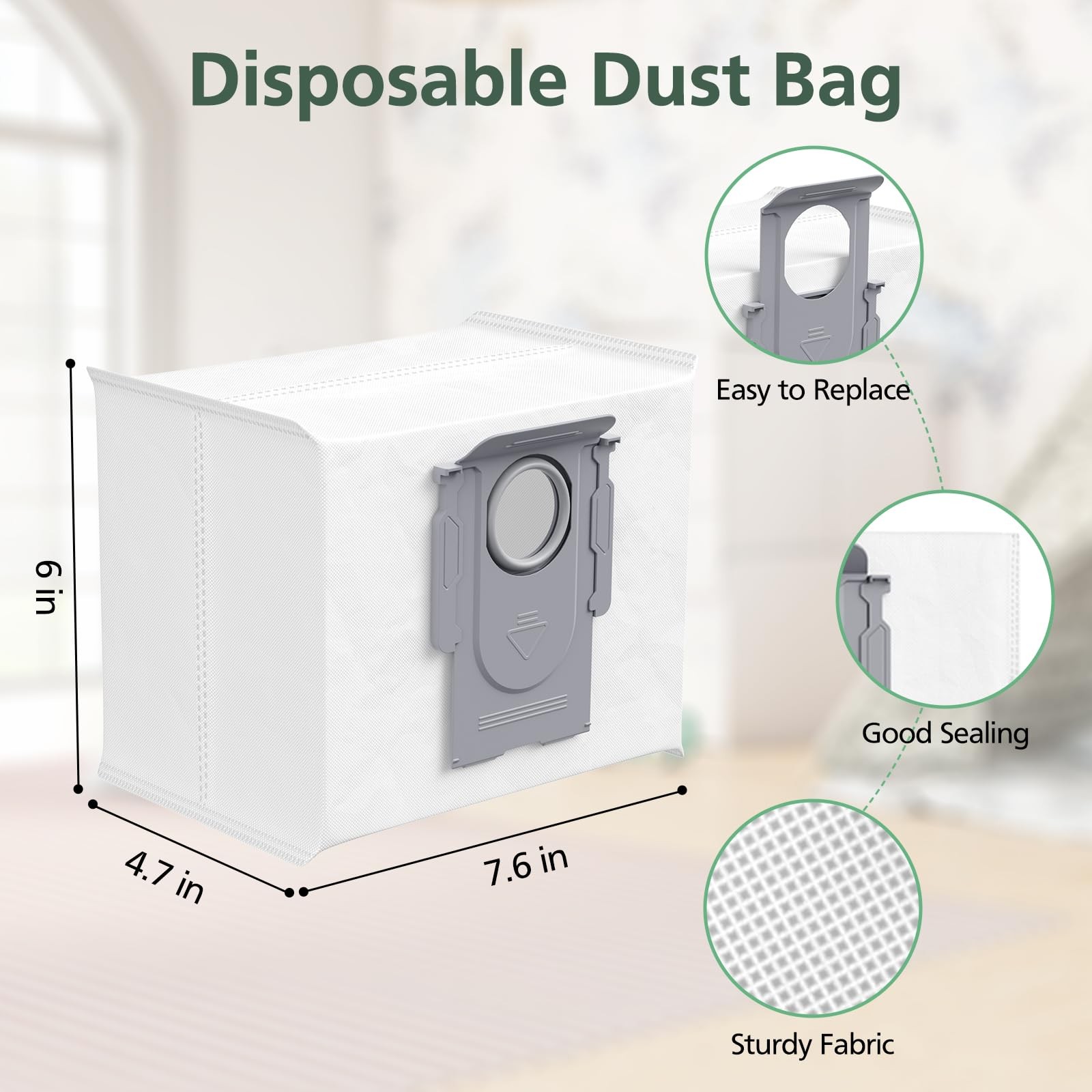 Replacement Dust Bags for Qrevo Master/QV 35A, 12 Pack 2.7L Disposable Bags