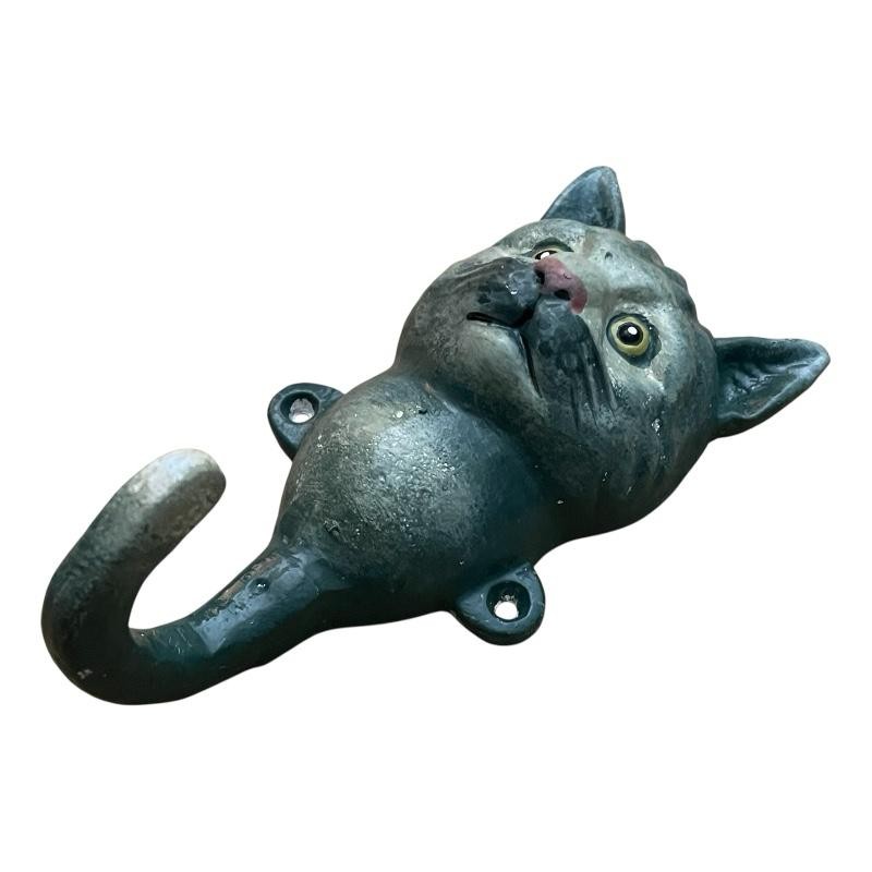 Cast Iron Cat Face Hook 15cm – Home Decor for Coat Keys & Bags