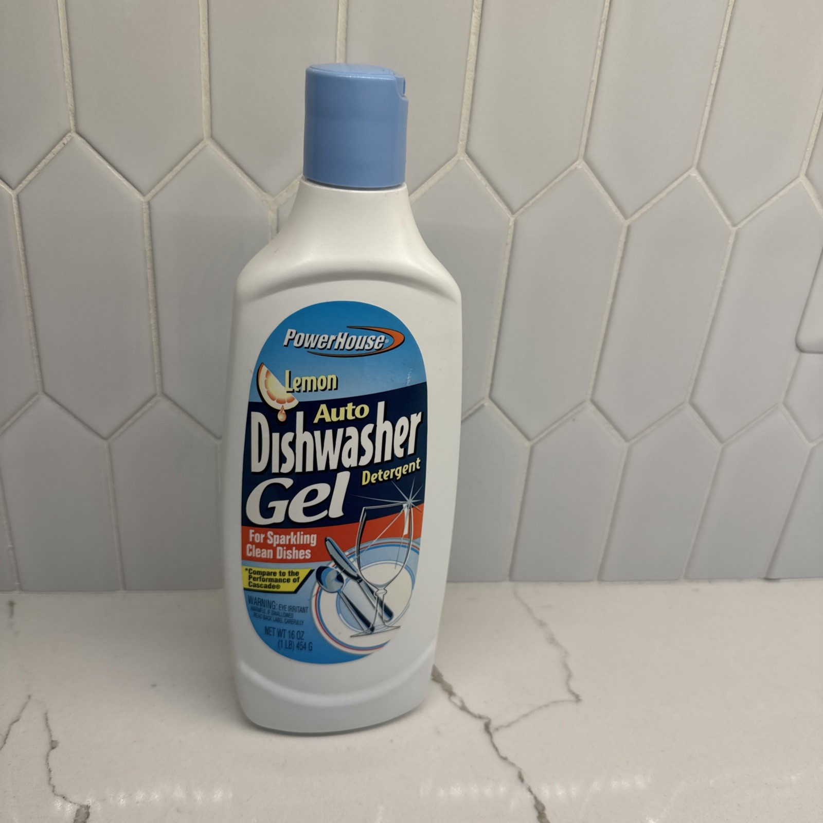 Powerhouse Lemon Auto Dishwasher Gel Detergent 16oz NEW! Vintage