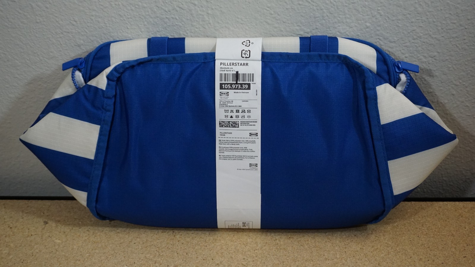 IKEA PILLERSTARR Cooling Bag | Patterned/Blue | 38x22x26 cm – 14″ x 8″ x 10″