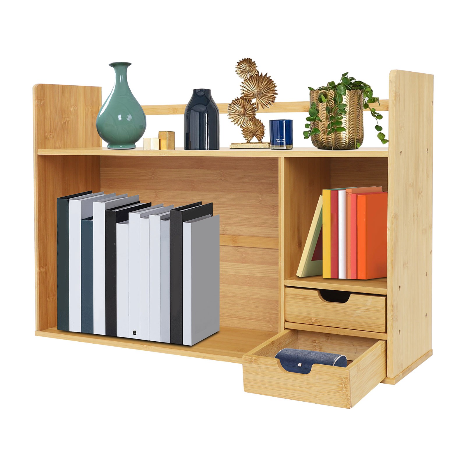 Small Desktop Bookshelf for Students Minimalist Office Desk Bookshelf 68*46cm US