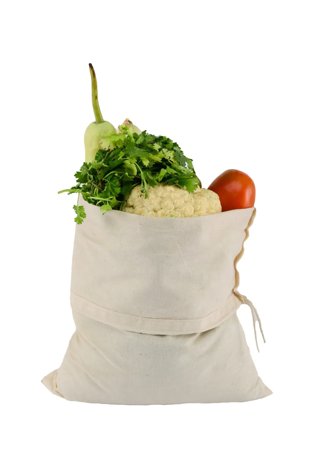 Single Drawstring Organic Cotton Muslin Bags – Premium Quality – Natural Color