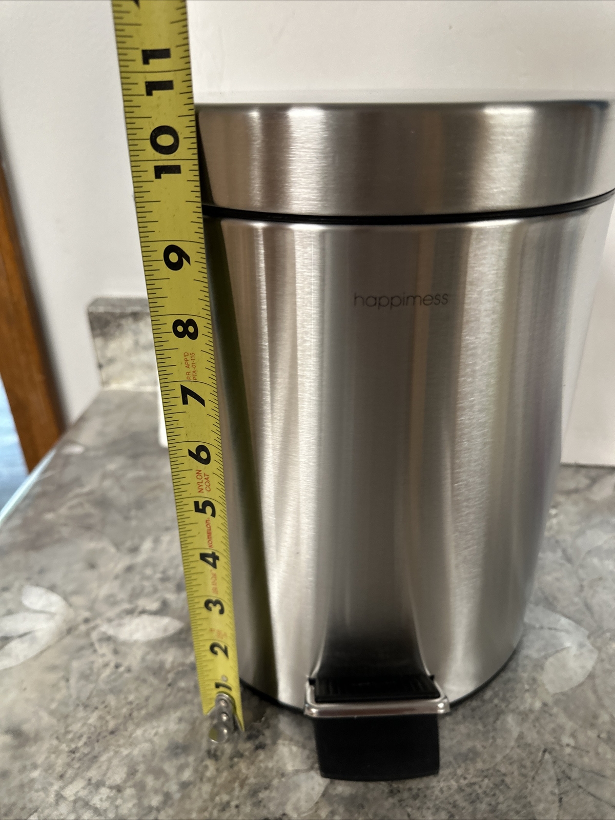 HAPPIMESS Round 5L 1.3 IS GALLON Soft-Close Lid Mini Trash Can STAINLESS STEEL