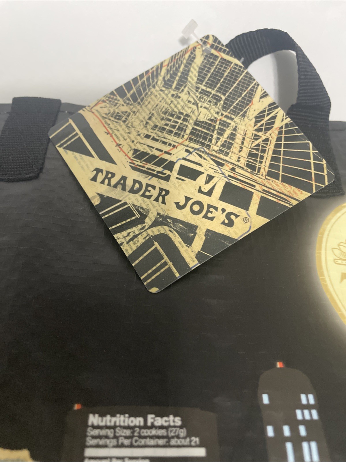 Trader Joe’s Nocturne Reusable Shopping Bag Black Night City Corn NY – New Tags
