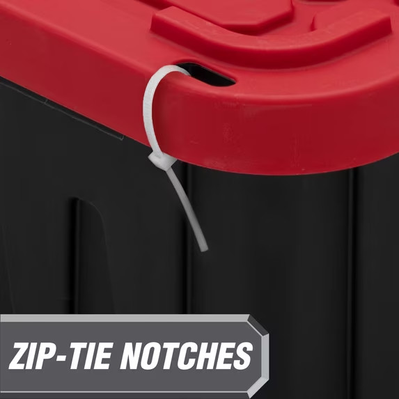 Hyper Tough 2pk 40gal Heavy Duty Storage Container Black Red