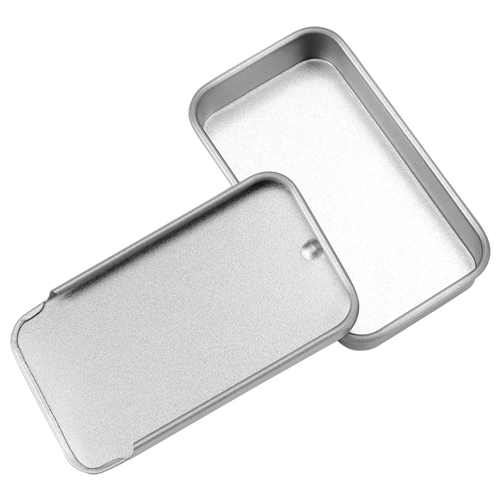 60 PCS Metal Slide Top Tin Containers, 2.36 x 1.33 x 0.43 Inch Metal Rectangu…