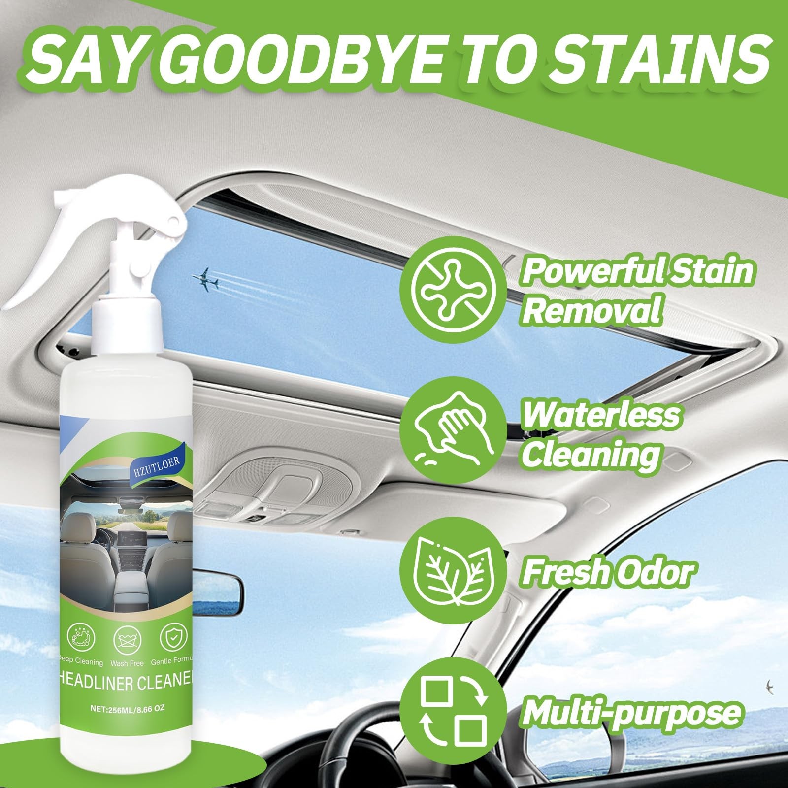 8.66 OZ (256 ml) Car Ceiling Cleaner,Headliner Cleaner,Multifunctional Car In…